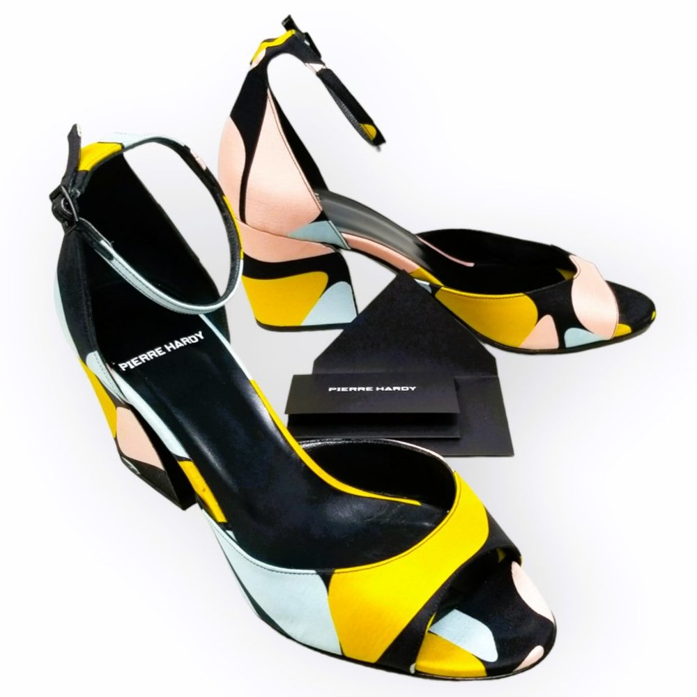 PIERRE HARDY Pumps - PL20 Printed Silk - Multi Pink - EUR 38 - $595 Tag